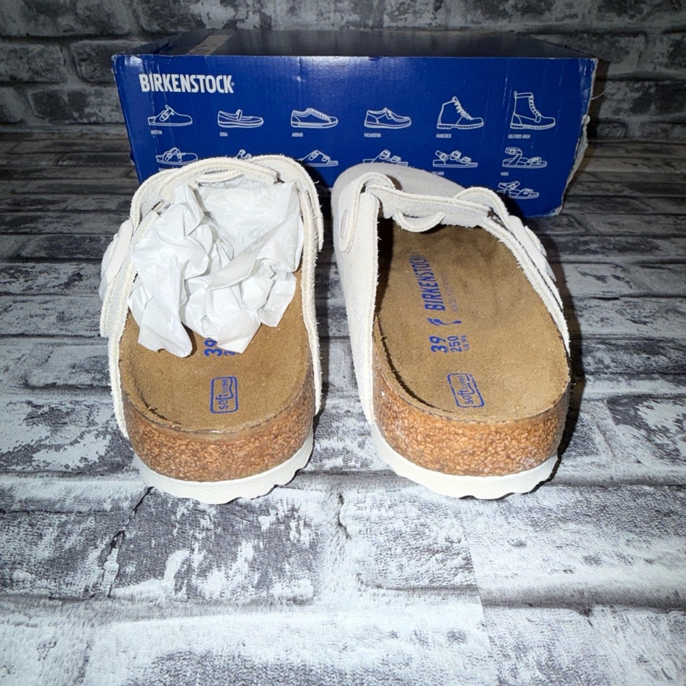 Birkenstock Boston BS Antique White Sz 39 W 8 M 6 Narrow -VNDS W/box - Picture 2 of 8